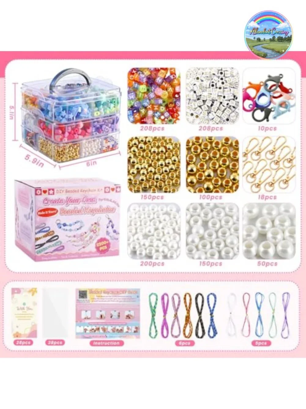 2200 PCS DIY Bag Charm Kit Acrylic Heart Star Letter Alphabet Beads Keychain